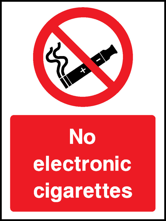 No Electronic Cigarettes Prohibition Smoking Signage - SMOK0067