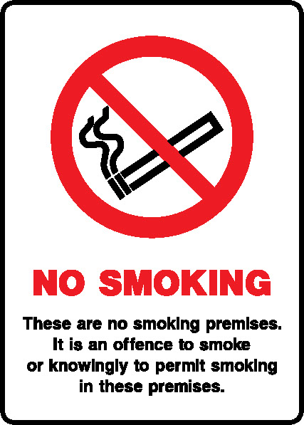 No Smoking These Are No Smoking Premises. It Is An Offence to Smoke Or Knowingly Permit Smoking In These Premises. Prohibition Smoking Signage - SMOK0080