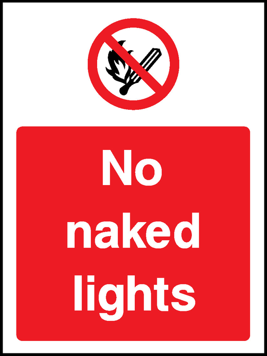 Naked Lights Prohibition Smoking Signage - SMOK0053