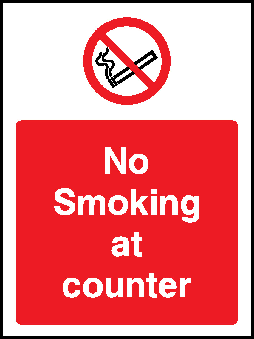 No Smoking At Counter Prohibition Smoking Signage - SMOK0060