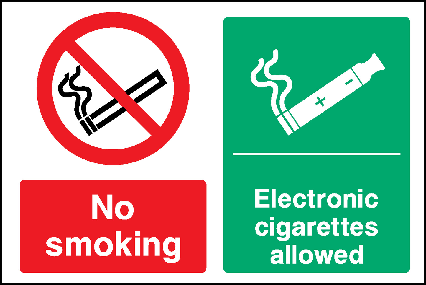 Electronic No Cigarettes Smoking Allowed Prohibition Smoking Signage - SMOK0047