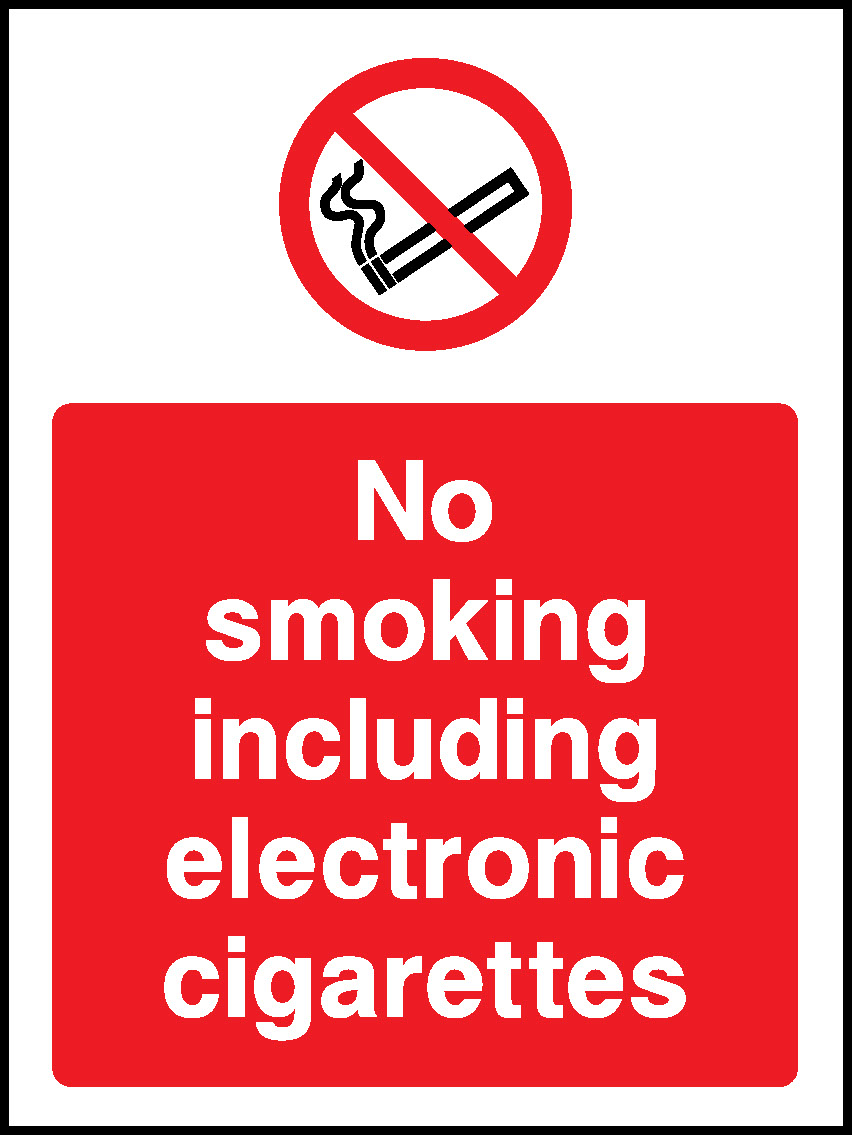 No Smoking Including Electronic Cigarettes Prohibition Smoking Signage - SMOK0065