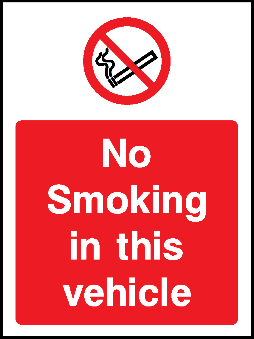 No Smoking In This Vehicle Prohibition Smoking Signage - SMOK0055