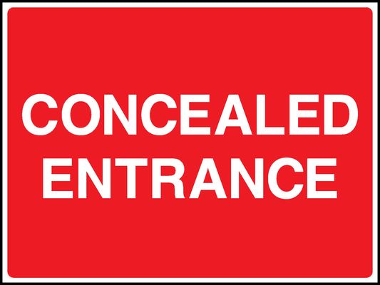 Concealed Entrance Road Traffic Site Traffic Signage - SITE0021