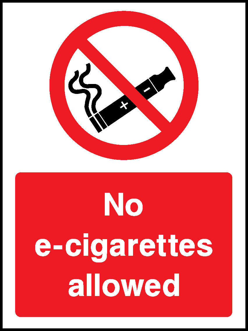 No E-Cigarettes Allowed Prohibition Smoking Signage - SMOK0066