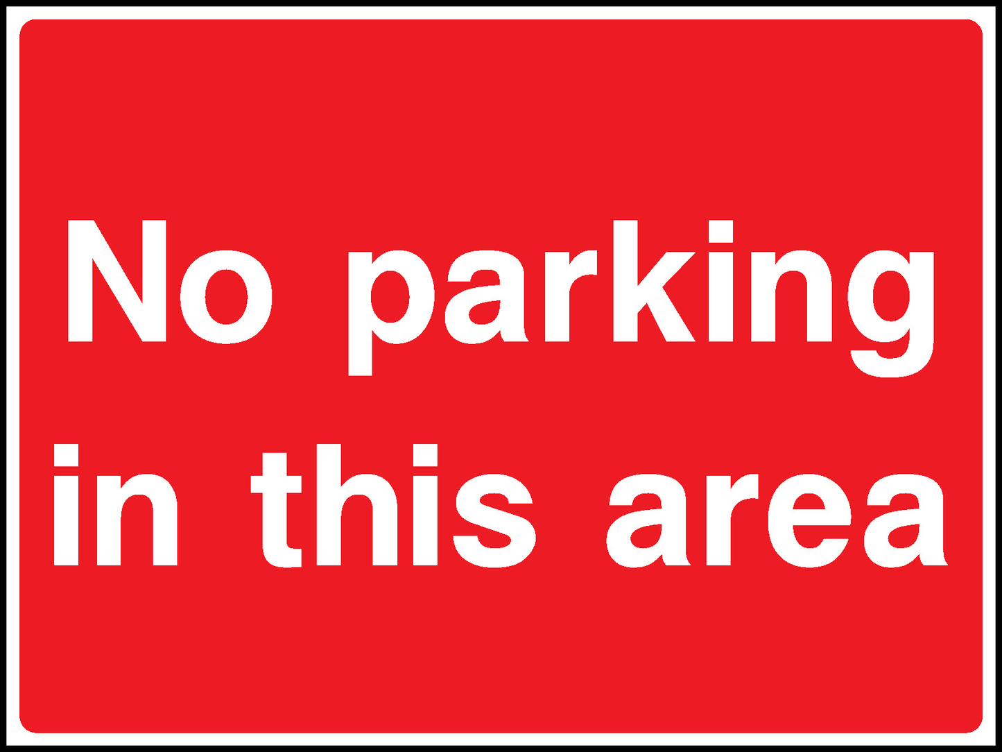 No Parking In This Area Road Traffic Site Traffic Signage - SITE0025