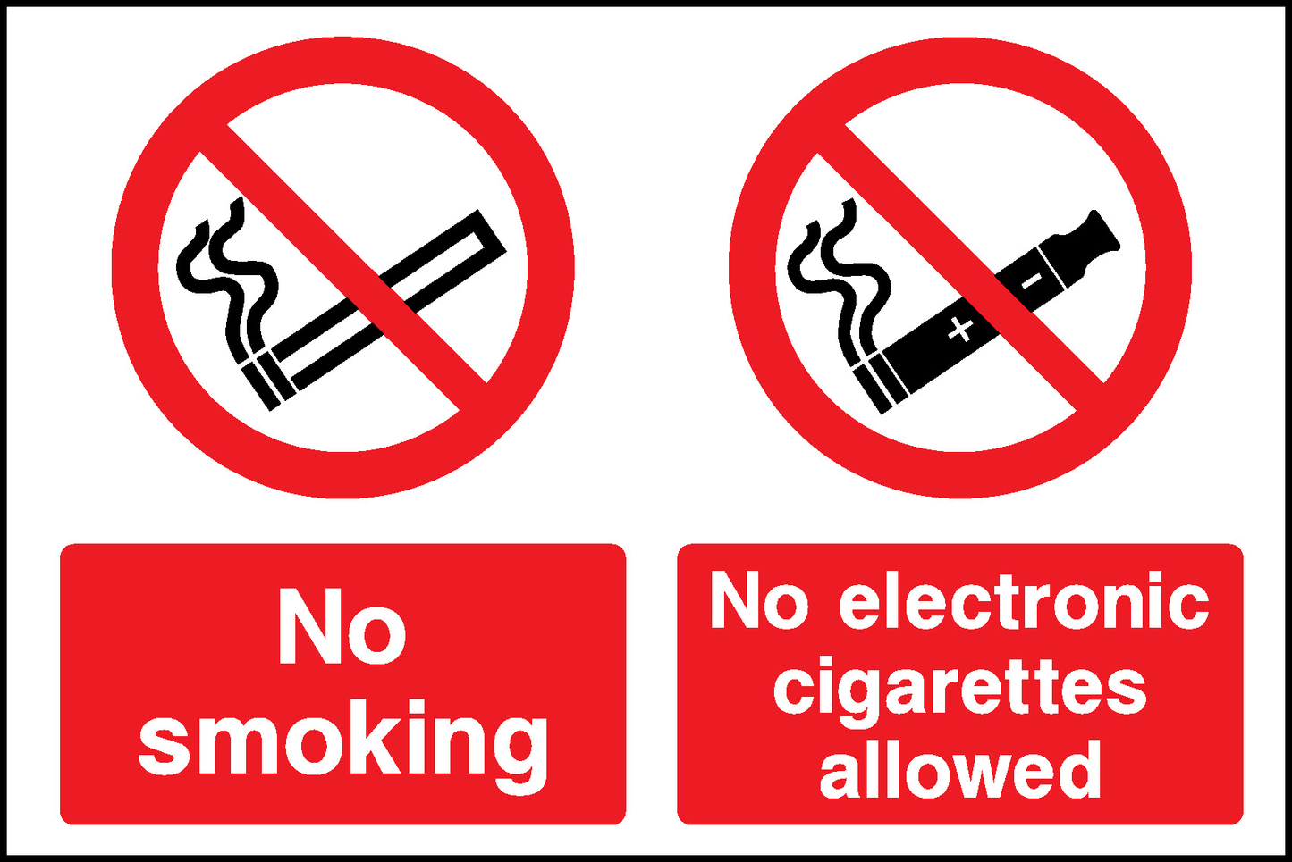 No Electronic No Cigarettes Smoking Allowed Prohibition Smoking Signage - SMOK0046