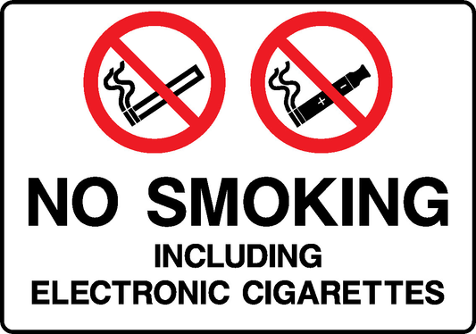 No Smoking Including Electronic Cigarettes Prohibition Smoking Signage - SMOK0084