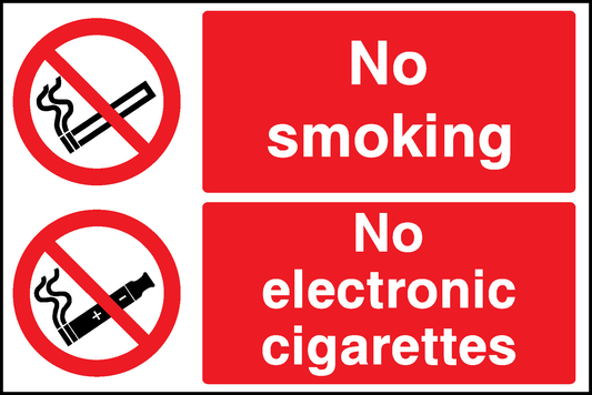 No Smoking No Electronic Cigarettes Prohibition Smoking Signage - SMOK0044